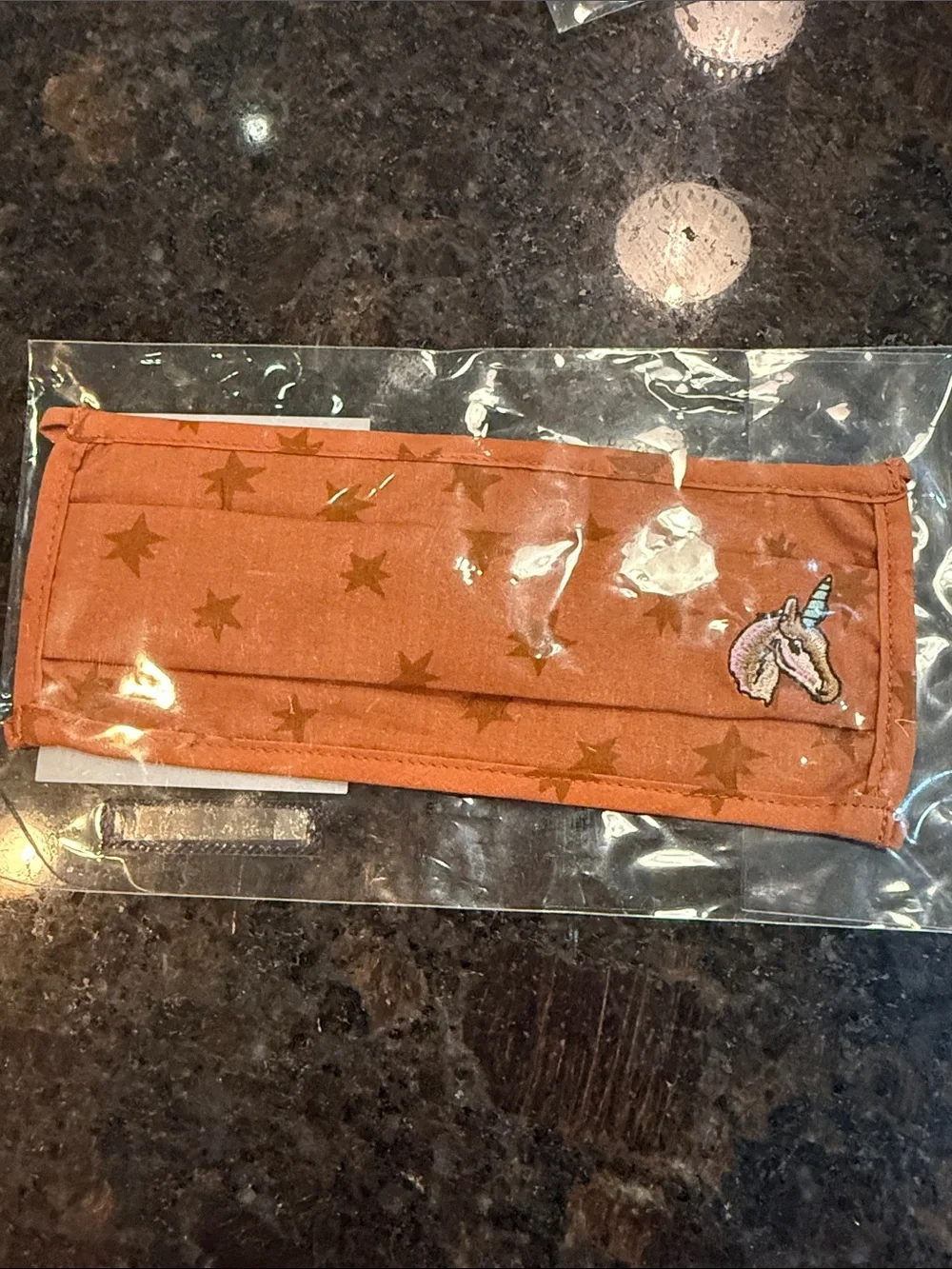 Coach Kids Orange Star Unicorn Face Mask - Picture 2 of 3